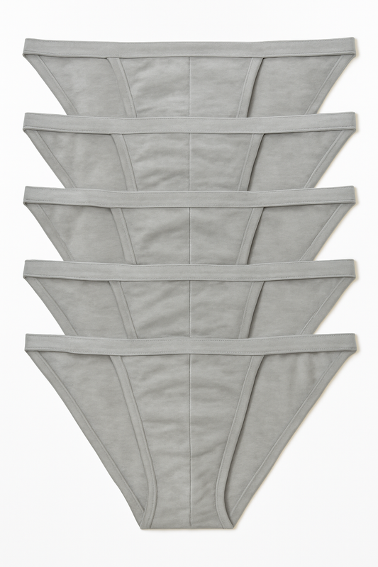 5-PACK CONTOUR CUTAWAY BIKINI- 100% COTTON