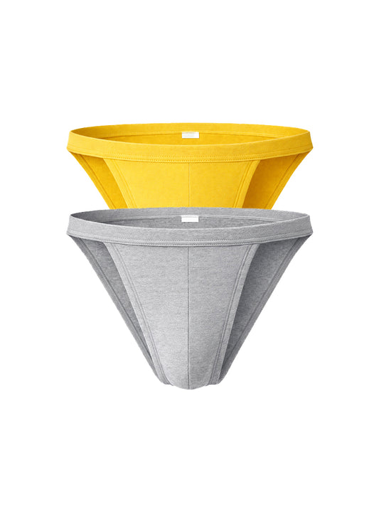 Contour Cutaway Men's Bikini 2-Pack (Gray & Yellow)