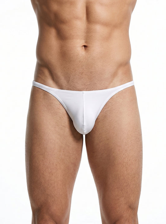 White Pride Metro Thong with Plus Pouch Front