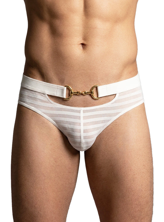 White Tartarus Buckle Brief Front