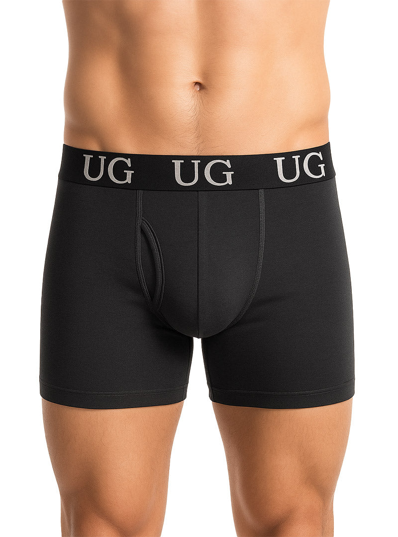 Undergear Fly Front Cotton Boxer Brief Front View