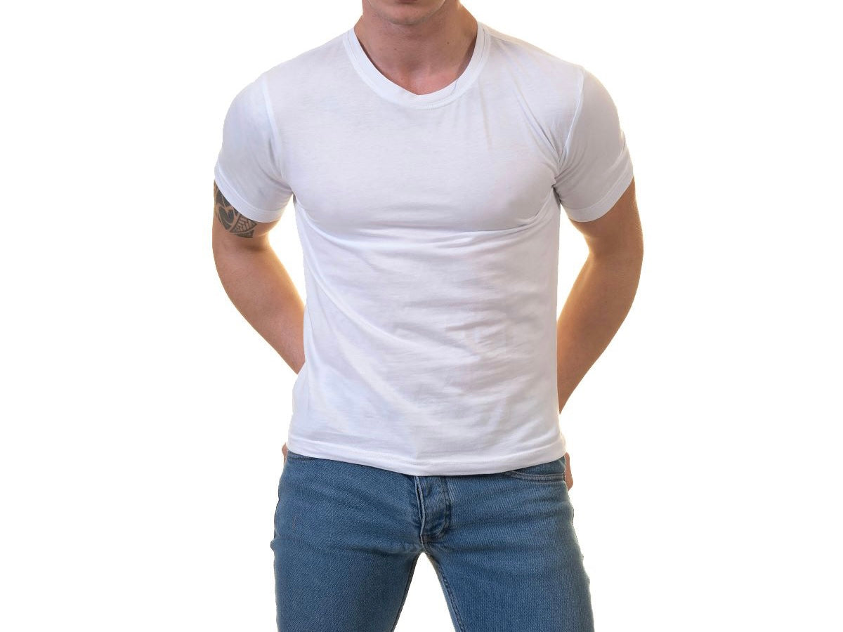 GRAVITY LUXURY TOUCH COTTON STRETCH T-SHIRT WHITE T-2