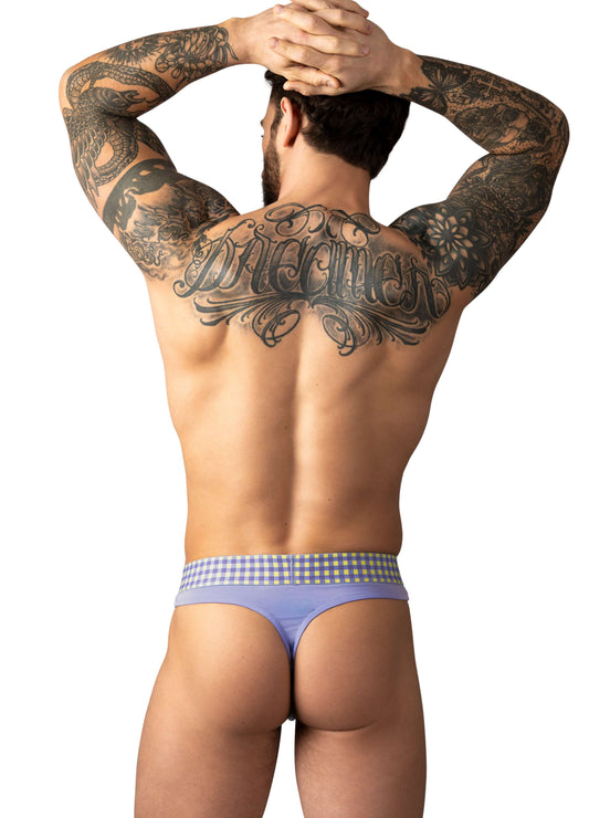 Male Power So Comfy Gingham Thong (Purple)