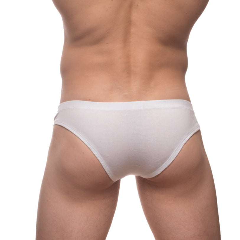 Contour French Brief in White - Back View 