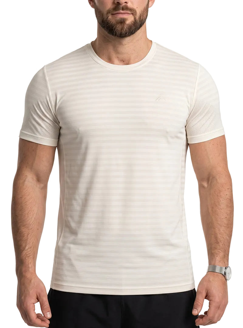 White Seamless Active Nylon T-Shirt Front