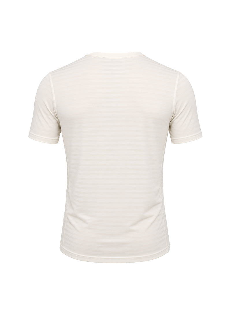 White Seamless Active Nylon T-Shirt Back