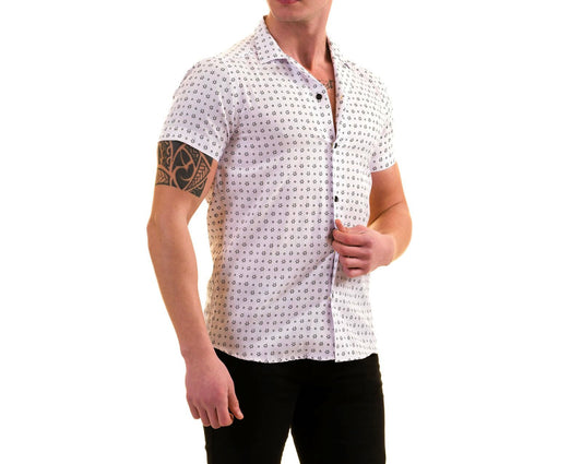 GRAVITY COTTON WHITE PRINTED SHORT SLEEVE SS24