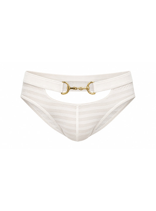 White Tartarus Buckle Brief