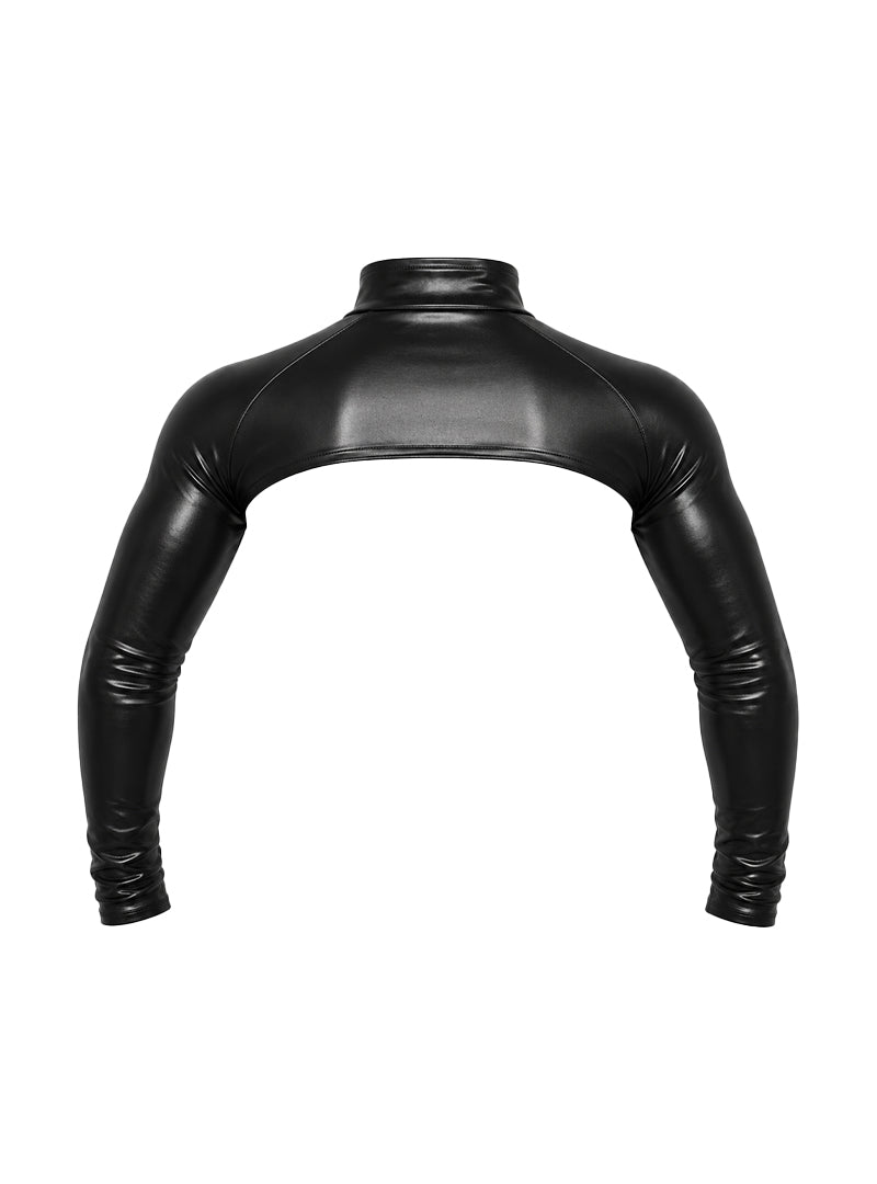 Black Tartarus Coated Faux Leather Sleeves
