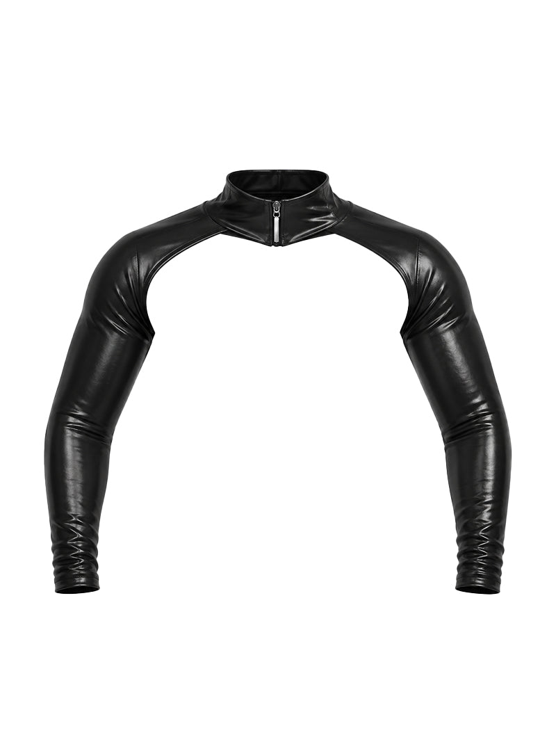 Black Tartarus Coated Faux Leather Sleeves
