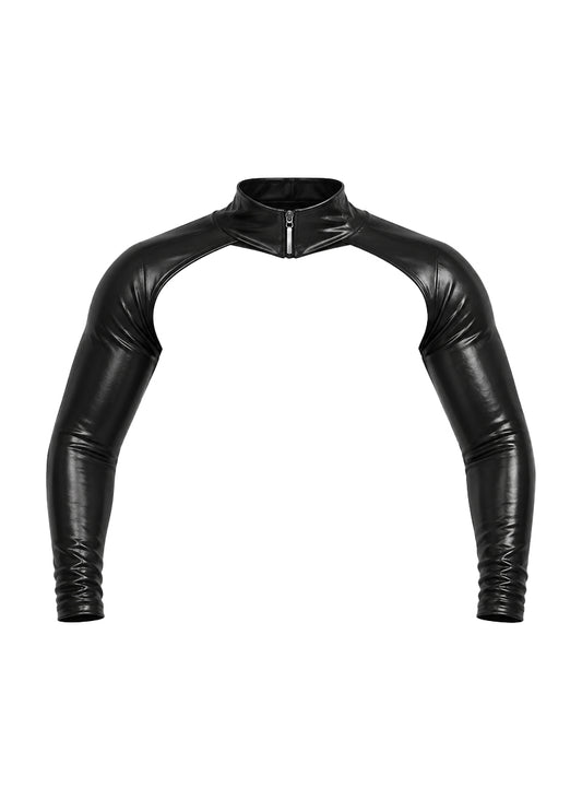 Black Tartarus Coated Faux Leather Sleeves