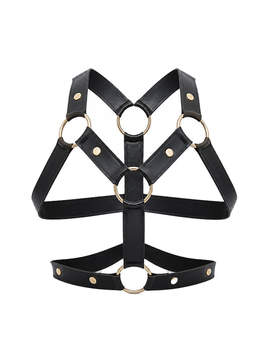 Tartarus Faux Leather Ring Harness, Body Accessory