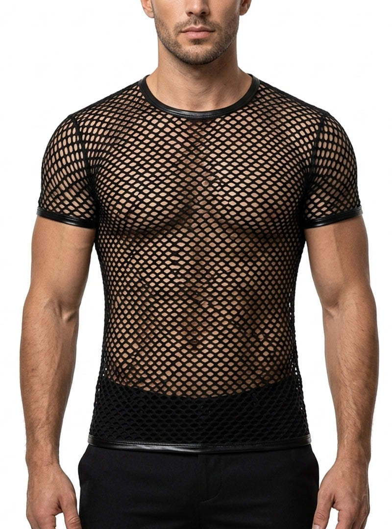 Black Tartarus Fishnet T-Shirt Front