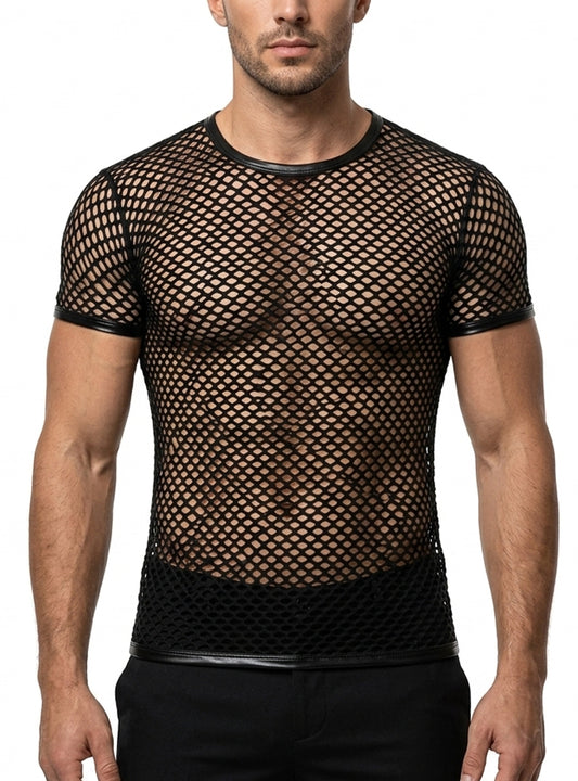 Black Tartarus Fishnet T-Shirt Front