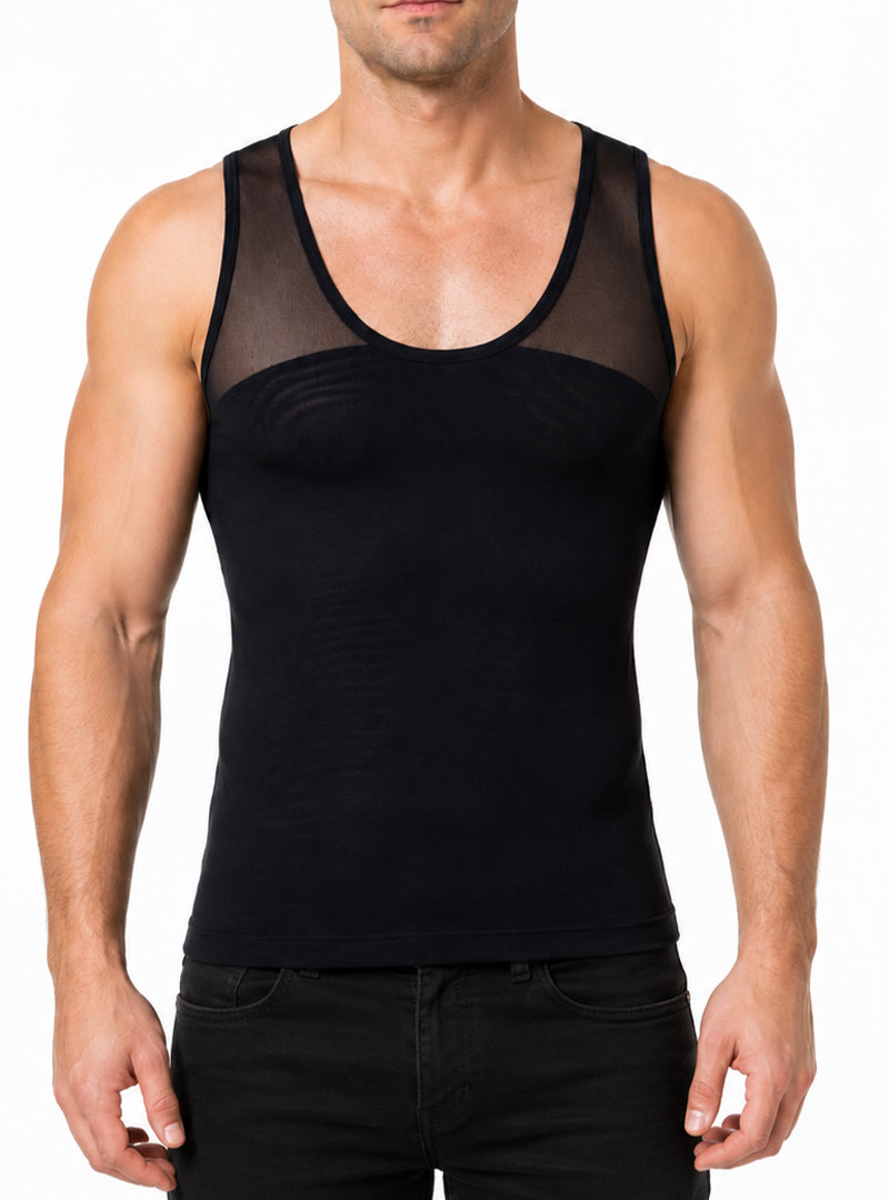 Black Tartarus Shape Enhancer Tank Top Front