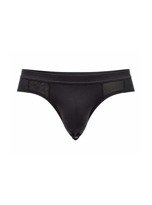 Black Tartarus Sheer Mesh Brief Front