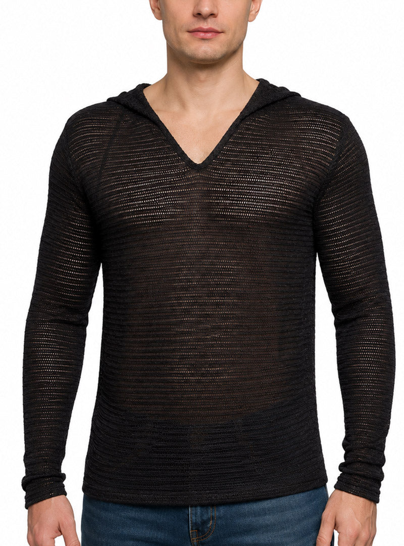 Black Undergear POV Resort Sheer Hoodie Front