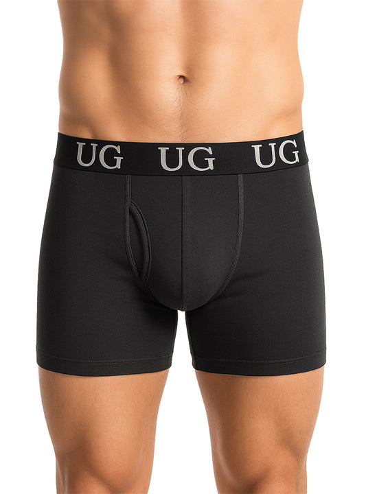 Undergear Fly Front Cotton Boxer Brief Front View