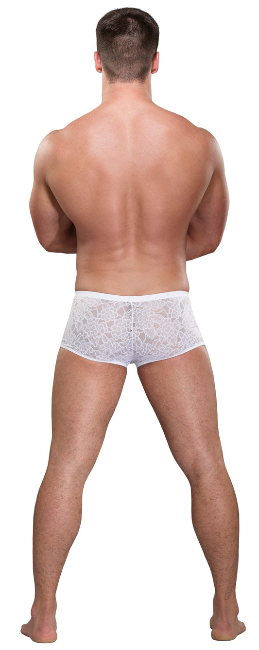 Stretch Lace Mini Short - white back