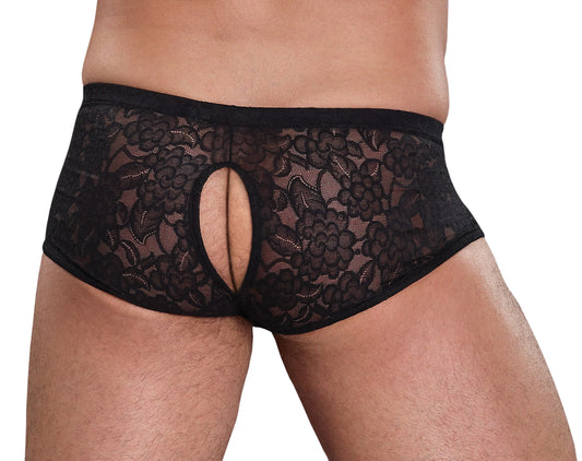 Stretch Lace Double Pleasure Short - black back