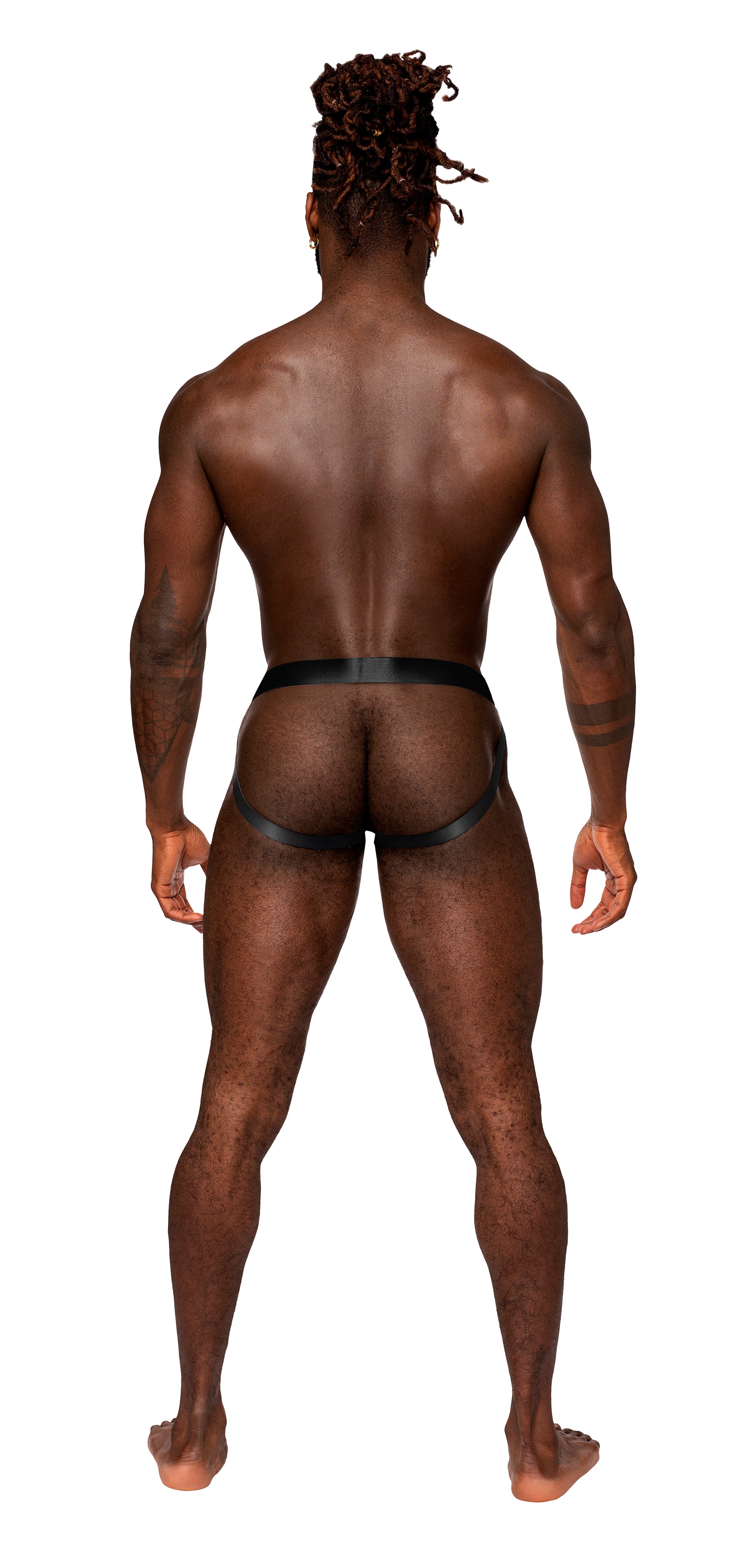 From the Easy Breezy collection by Male Power, the Jock Sleeve features a low cut waist, defining  sleeved pouch and satin finished elastic waist and leg bands. Stamped rubberized logo.   