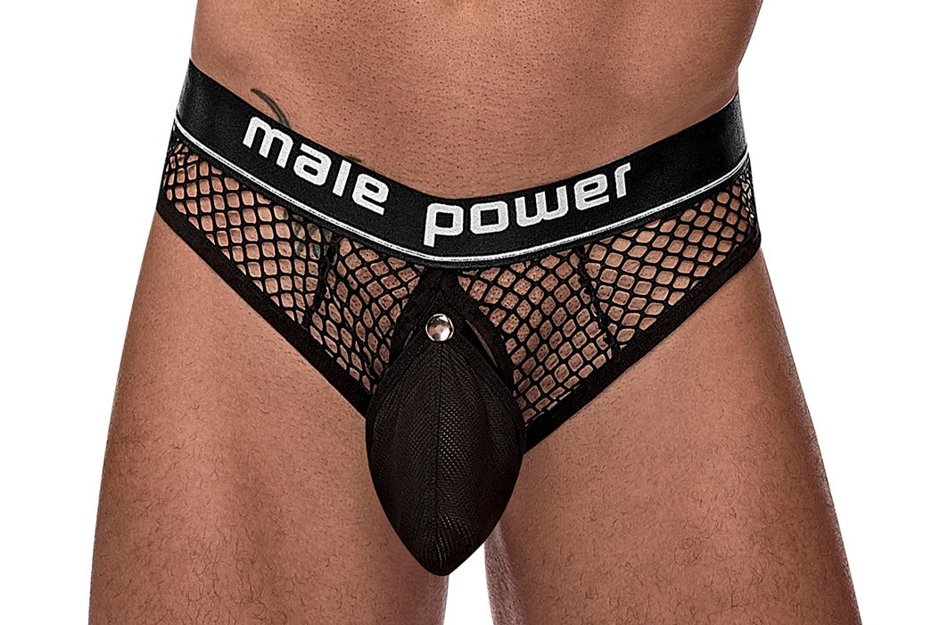 COCK RING THONG - black front pouch in place