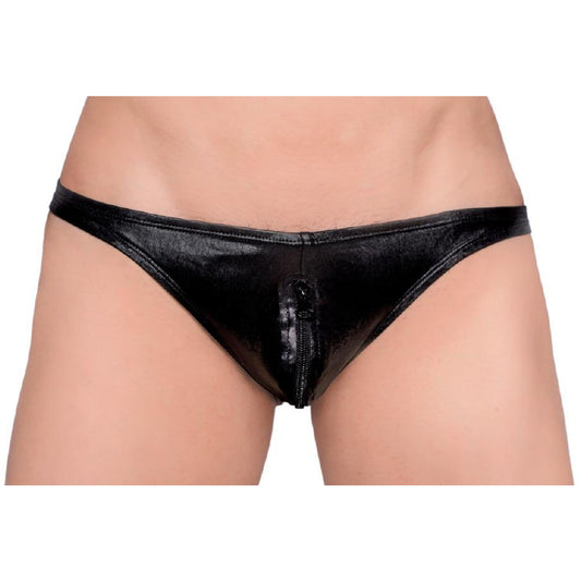 Tartarus Coated Low Rise Faux Leather Thong