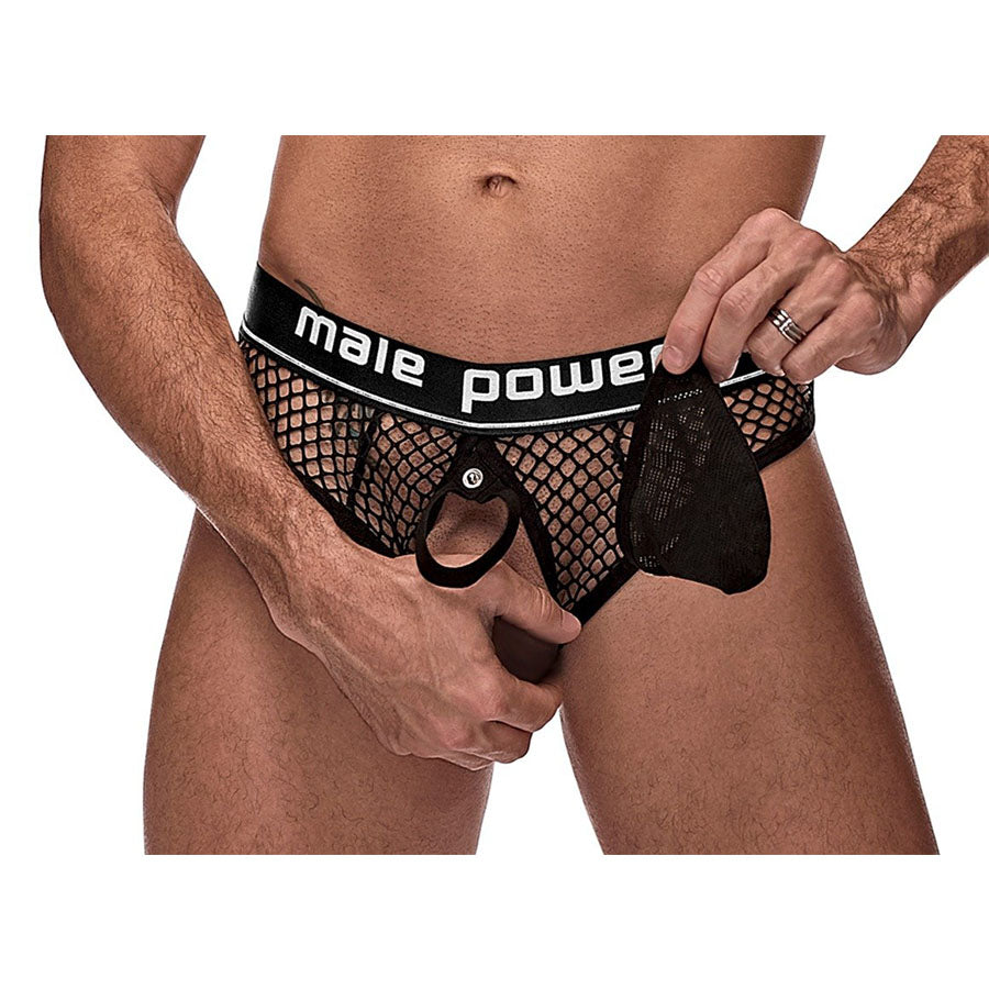 COCK RING THONG - black front pouch removed